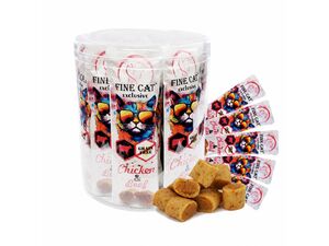 FINE CAT Exclusive SOFT ROLL svačinka pro kočky kuřecí a hovězí 25 x 10 g dóza