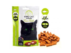 FINE CAT Exclusive plněné polštářky pro kočky tuňák hair & skin 60 g