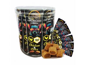 Fine Dog Mini Exclusive  SOFT ROLL svačinka pro psy kuřecí s játry 25 x 10 g dóza