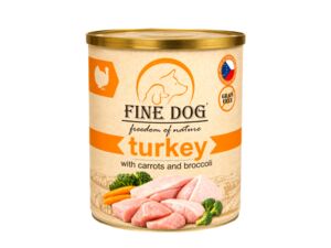 FINE DOG FoN Grain-free konzerva krůtí s mrkví a brokolicí 800 g