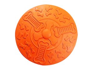 Flamingo hračka pro psa létající talíř 18 cm oranžový