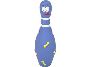 Flamingo hračka pro psa kuželka 6,5 x 20 cm, pískací, latex, modrá