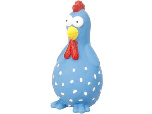 Flamingo hračka pro psa kuře 5 x 6,3 x 10,9 cm se zvukem latex modrá