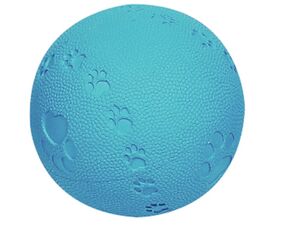 Flamingo hračka pro psa míč průměr 9 cm, pískací, guma modrá