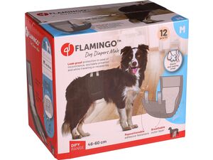 Flamingo papírové pleny pro psy M 46-60 cm při inkontinenci /border kolie / 12 ks