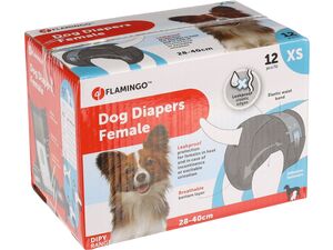 Flamingo papírové pleny pro feny XS 28-40 cm při inkontinenci, hárání / čivava / 12 ks