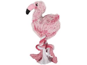 Flamingo hračka pro psa pískací plameňák 7 x 25  cm plyšová růžová