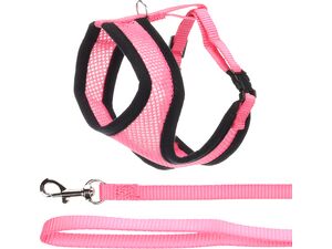 Flamingo postroj s vodítkem pro kočku 28 cm, 32-41 cm , 10 x 1100 mm růžový
