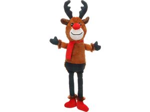 Flamingo hračka pro psa vánoční sob pískací 25 x 11 x 50 cm, plyš hnědý