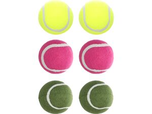 Flamingo hračka pro psa tenisák 6 ks 6,4 cm guma žlutý,růžový,zelený