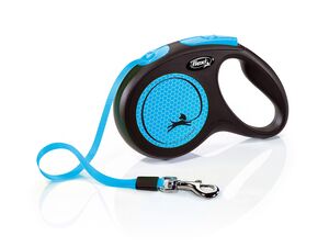 Vodítko flexi neon M 25 kg x 5 m pásek černá/modrá