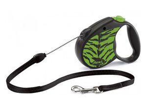 Vodítko FLEXI Safari tygr S lanko 5m/12kg zelená