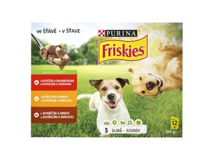 Purina Friskies kapsa pes hovězí, kuře, jehně 12 x 100 g