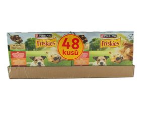 Friskies adult multipack 48 x 85 g hovězí/kuře/jehněčí ve šťávě kapsa pro psa