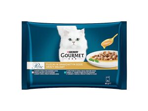 Gourmet kapsa Perle 4 x 85 g Gravy Delight v omáčce lososs přích.uzeného a tuňák