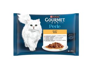 Gourmet kapsa Perle 4 x 85 g kuře-hovězí/krůta-jehněčí/telecí+kachna/králík+zvěřina, šťáva