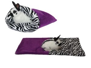 Spací pytel mini 3 v 1 h3 38 x 40 cm tm. fialová/zebra pro hlodavce