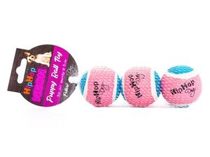 Trixie hračka pro psa hip hop tenisáky 3 ks, průměr 5 cm, pískací a svítící ve tmě