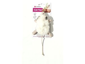Flamingo hračka pro kočku myš 19,5 cm s Catnipem bílá