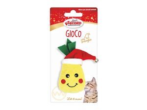 Record hračka pro kočku vánoční ananas 10 x 7 x 2 cm plyšová s rolničkou