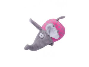 Papillon hračka pro psa slon pískací plyšová 17 cm růžová