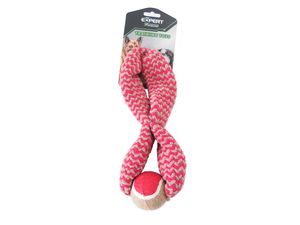 Tatrapet hračka pro psa přetahovadlo osmička s tenisátem, pískací 32 cm červenohnědé