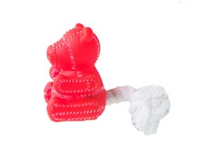Flamingo hračka pro psa medvídek 4,5 cm s bavlnou vinyl červená