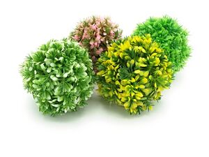 Tatrapet akvarijní rostlina 15 cm koule, 1x zelená, 1x růžová, 1x bílá, 1x žlutá