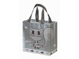 Nákupní taška na pamlsky Miau 10 l 27 x 25 x 15 cm stříbrná