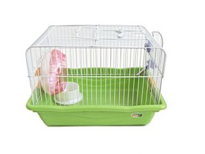 Tatrapet klec pro křečky 35,5 x 26,5 x 23,5 cm s výbavou zelená drát bílý