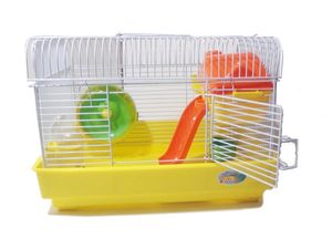 Tatrapet klec pro křečky 33 x 23,5 x 23,5 cm s výbavou žlutá