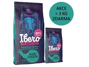 IBERO natural Mini Junior 12 kg + 3 kg zdarma pork & lamb