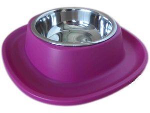 Georplast soft miska 20 x 20 x 3,5 cm s kovovou miskou 0,23 l fialová