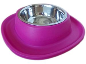 Georplast soft miska 28 x 28 x 5,5 cm s kovovou miskou 0,6 l fialová
