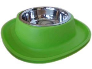 Georplast soft miska 28 x 28 x 5,5 cm s kovovou miskou 0,6 l zelená