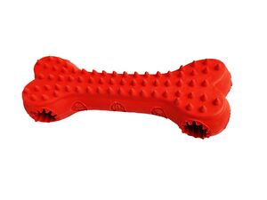 Nayeco hračka pro psa dentální kost tvrdá guma 14 cm červená