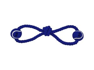 Nayeco hračka pro psa přetahovadlo bavlna s 2 tenisáky 50 cm 350 g modrá 