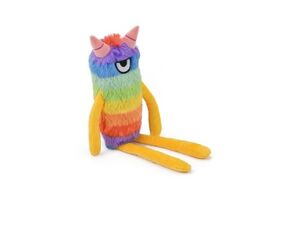 Nayeco hračka pro psa příšerka s rohy,pískací, plyšová, duhová