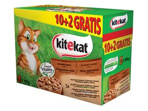 Kitekat Lovecké menu 48 x 100 g kapsa ve štávě kachna, králík, tele,krůta