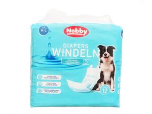 Nobby papírové pleny pro psy M-L 46-60 cm při inkontinenci / bígl / 12 ks