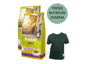 Balíček 2 x Nutrican adult kuřecí 2 kg + dárek tričko