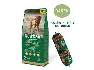 Nutrican Senior & Light 15 kg + dárek Nutrican Sausage chicken a beef 800 g