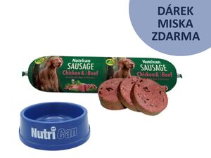 Nutrican Sausage Chicken & Beef 800 g + miska