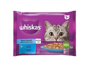 Whiskas Oblíbené rybí pokrmy v želé 4 x 85 g kapsa, losos, tuňák