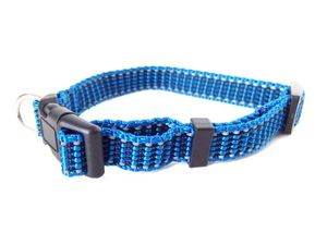 Tatrapet Benny obojek na psa Basic 15 mm x 24-40 cm nylon reflexní modrý