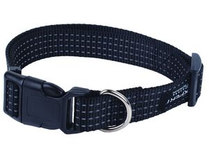 Tatrapet Pet Expert obojek na psa Basic 25 mm x 40-60 cm nylon reflexní černý 3 pruhy