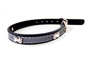 Tatrapet Benny obojek na psa Basic 25 mm x 52 cm reflexní zdobený černý doprodej