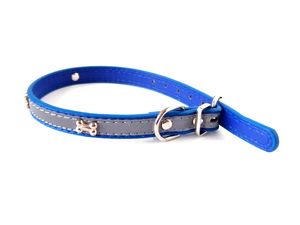 Tatrapet Benny obojek na psa Basic 25 mm x 52 cm reflexní zdobený modrý doprodej