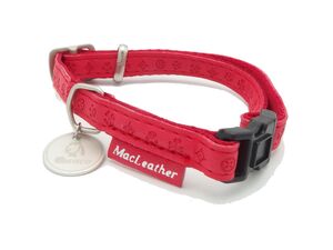 Nayeco obojek Macleather koženkový Rojo červený 10 mm x 20 - 30 cm