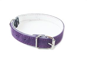 Obojek na psa broušená kůže 50cm/20mm fialový